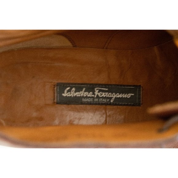 Vintage Salvatore Ferrragamo Desert Chukka Boots Brown Leather 9.5